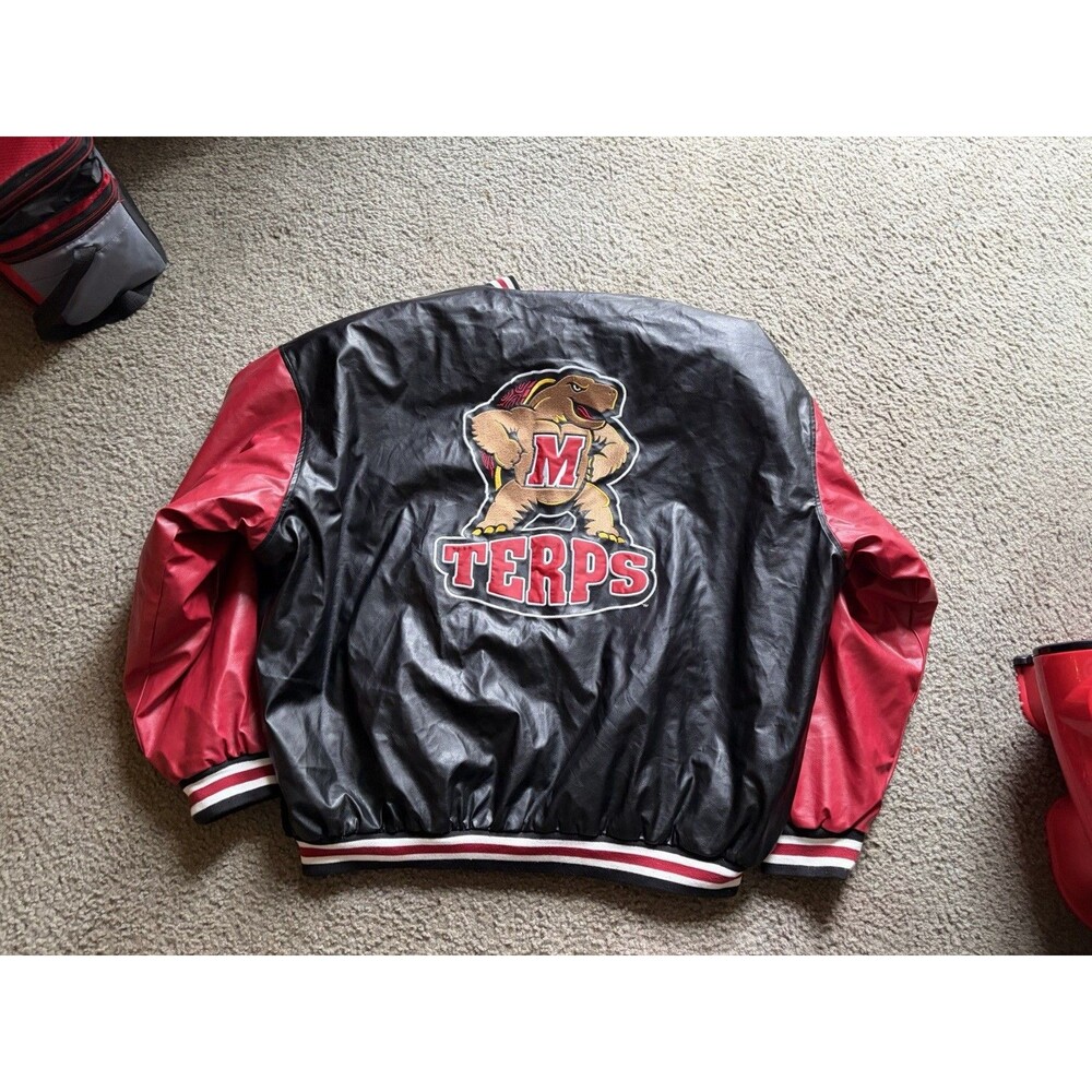 VTG Steve & Barry’s Maryland Terrapins TERPS Varsity Jacket Mens XXXL Black/Red